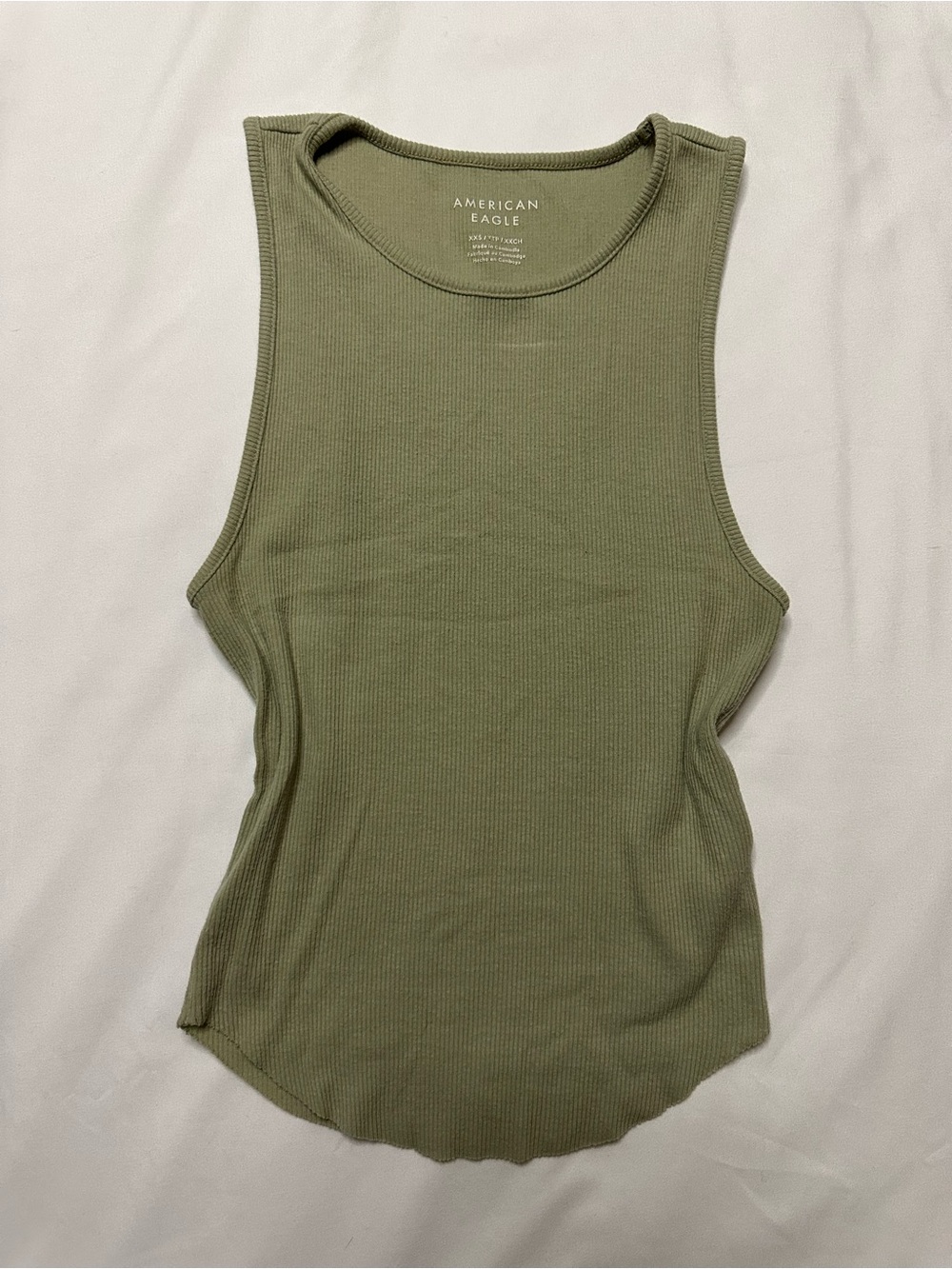 American Eagle Outfitters Green Ribbed Tank Top